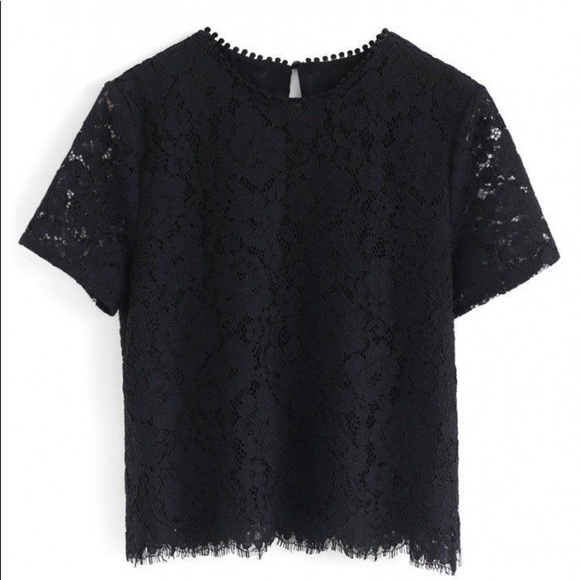 ChicWish Black Everyday Fit Full Lace Top - Picture 1 of 13